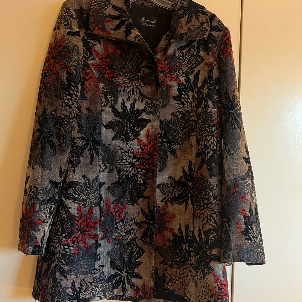 Ferrari Black and Red Floral Blazer